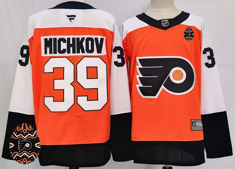 Men Philadelphia Flyers #39 Michkov Orange Fanatics 2025 NHL Jersey style 3->philadelphia flyers->NHL Jersey